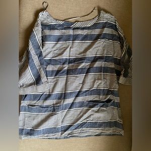 Zara womens striped denim top size small